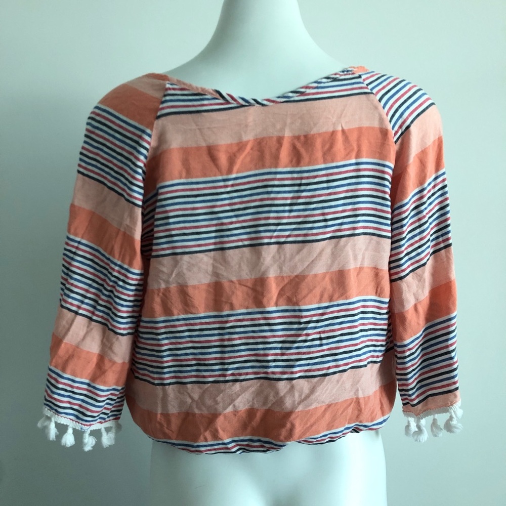 Lavender Field | Striped crop top | Tassels | M - Picture 5 of 7